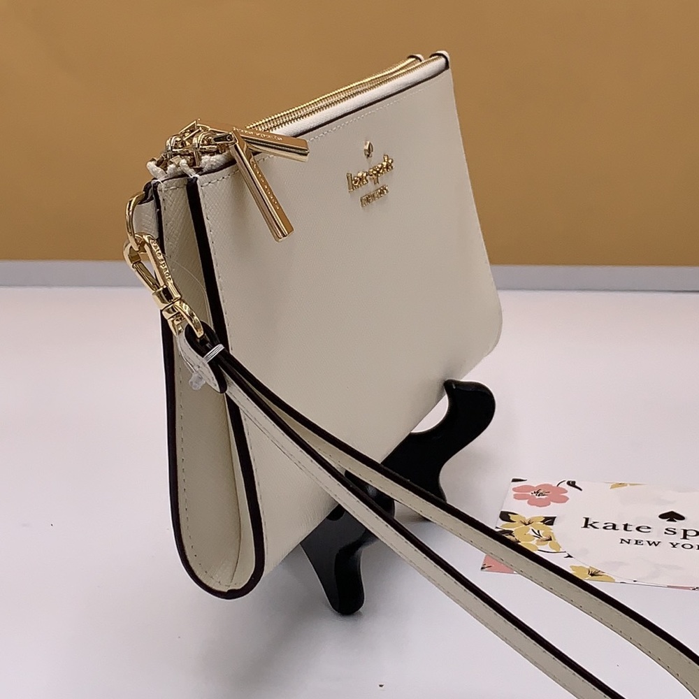 KATE SPADE Madison Double Zip Wristlet Meringue color - Picture 6 of 14